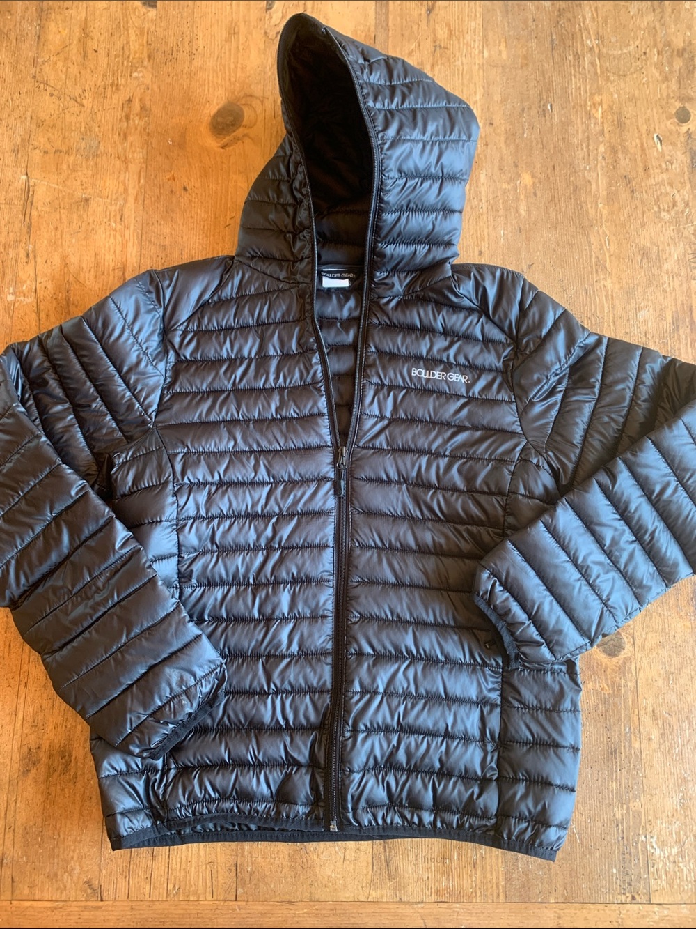 Boulder Gear Men's Black Hooded Packable Puffer Jacket